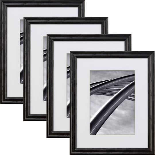 Craig Frames 4 Pack: Wiltshire 200 Ebony Picture Frame with Mat